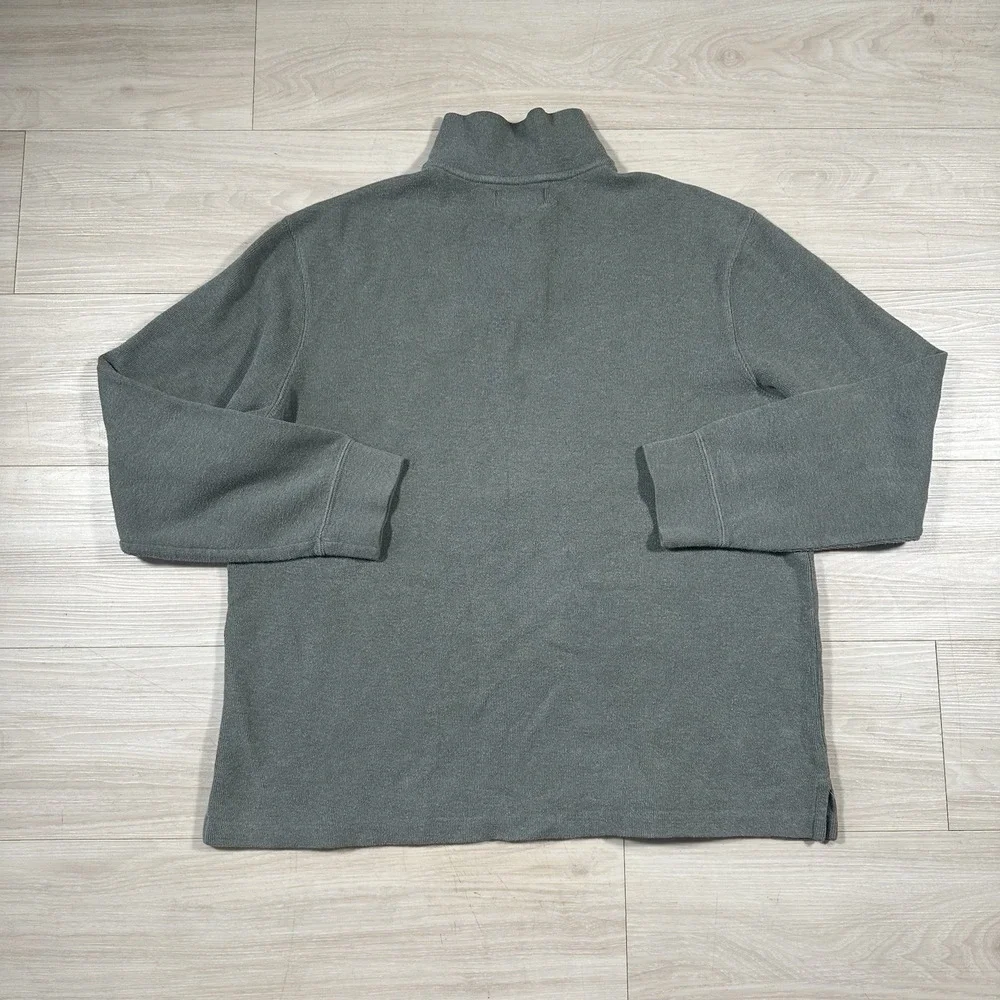 Polo Ralph Lauren Quarter Zip Pullover Mens XL Green Cotton Mock Neck Sweater
